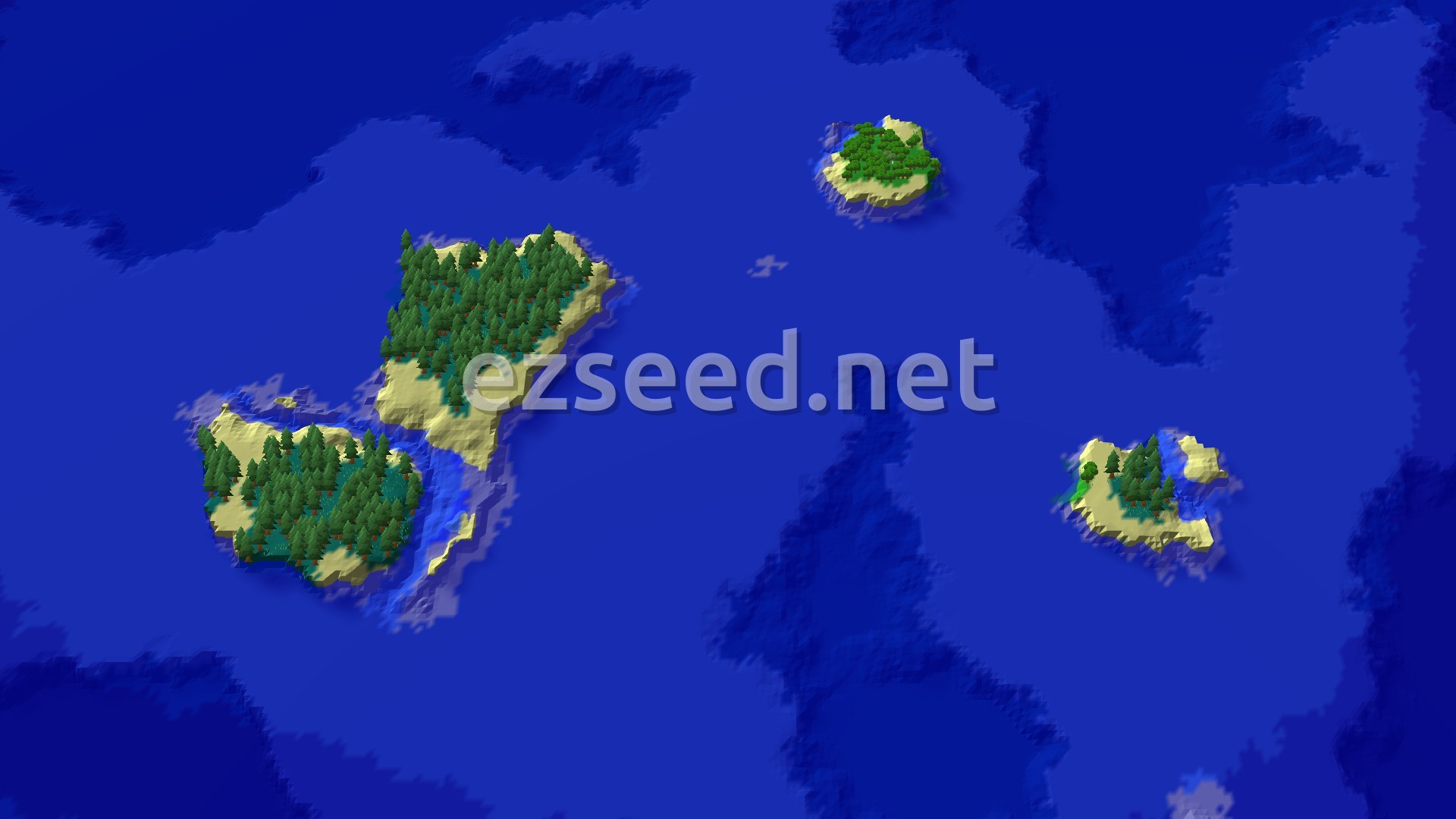 Aerial Minecraft seed map — Island Hopping: A Watery Start to Your Minecraft World