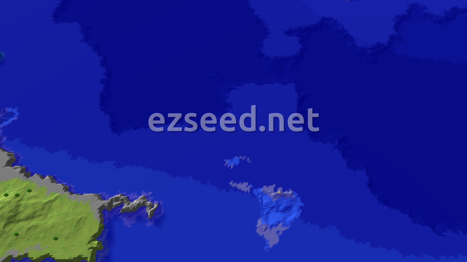 Aerial Minecraft seed map — A Coastal Plains Start with Distant Cold Peaks