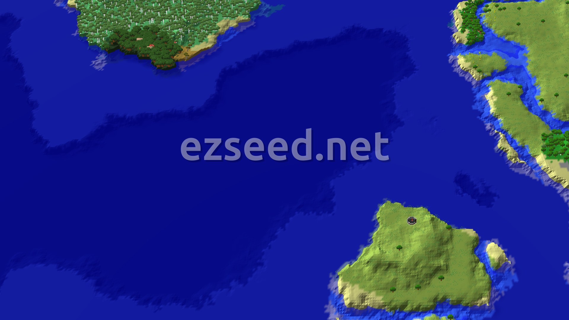 Aerial Minecraft seed map — Ancient City a manageable walk from a Plains spawn