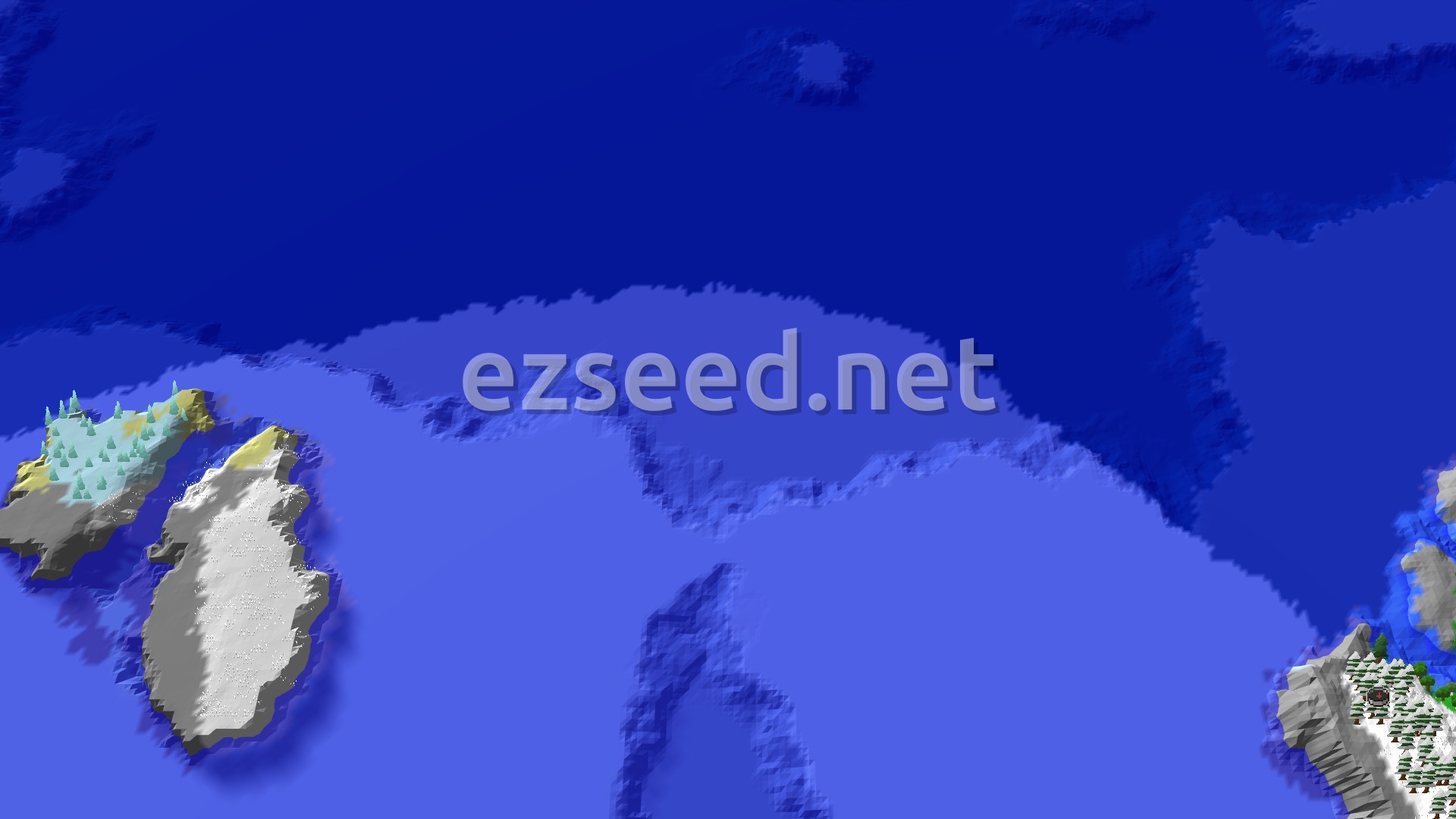 Aerial Minecraft seed map — Spawn on a Stony Shore with Trial Chambers Nearby