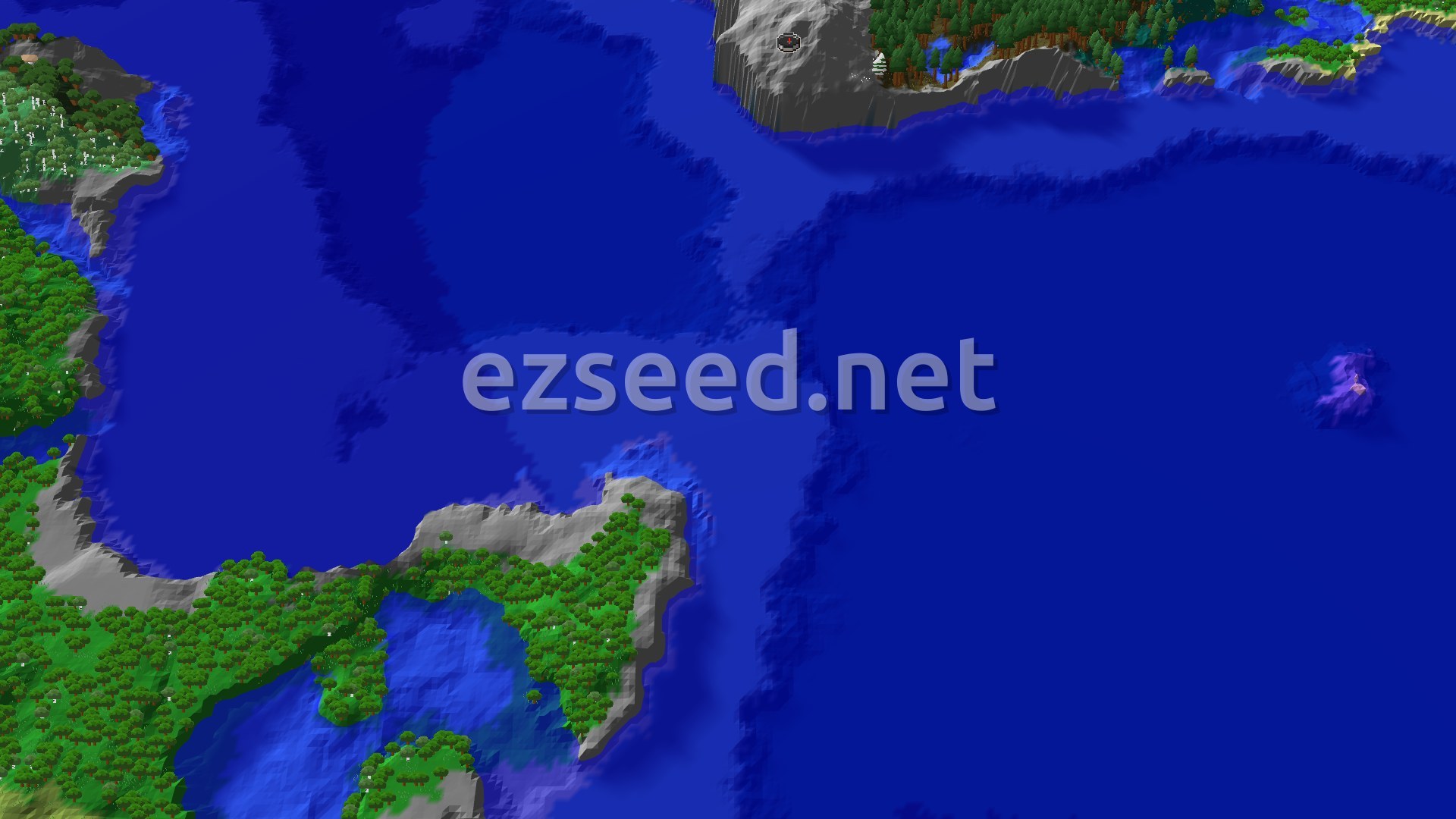 Aerial Minecraft seed map — Spawn in a Grove Near an Ancient City