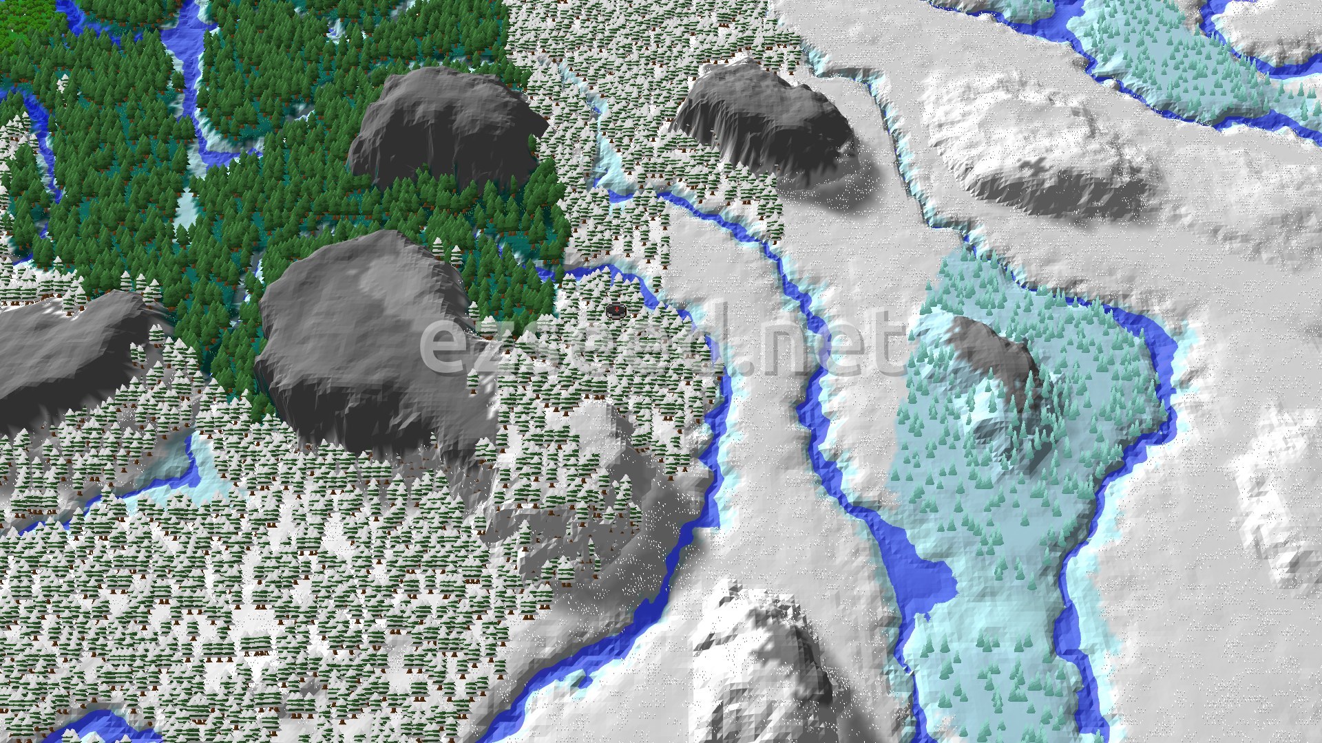 Aerial Minecraft seed map — A Cold Start With Distant Riches