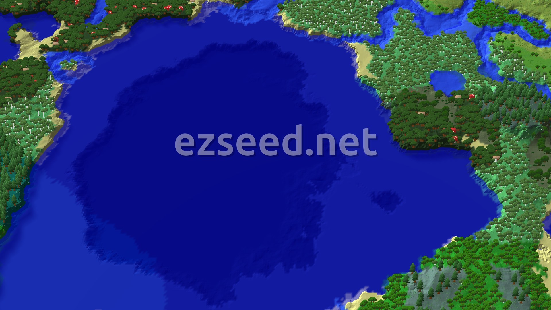Aerial Minecraft seed map — Forest Spawn with Nearby Trial Chambers