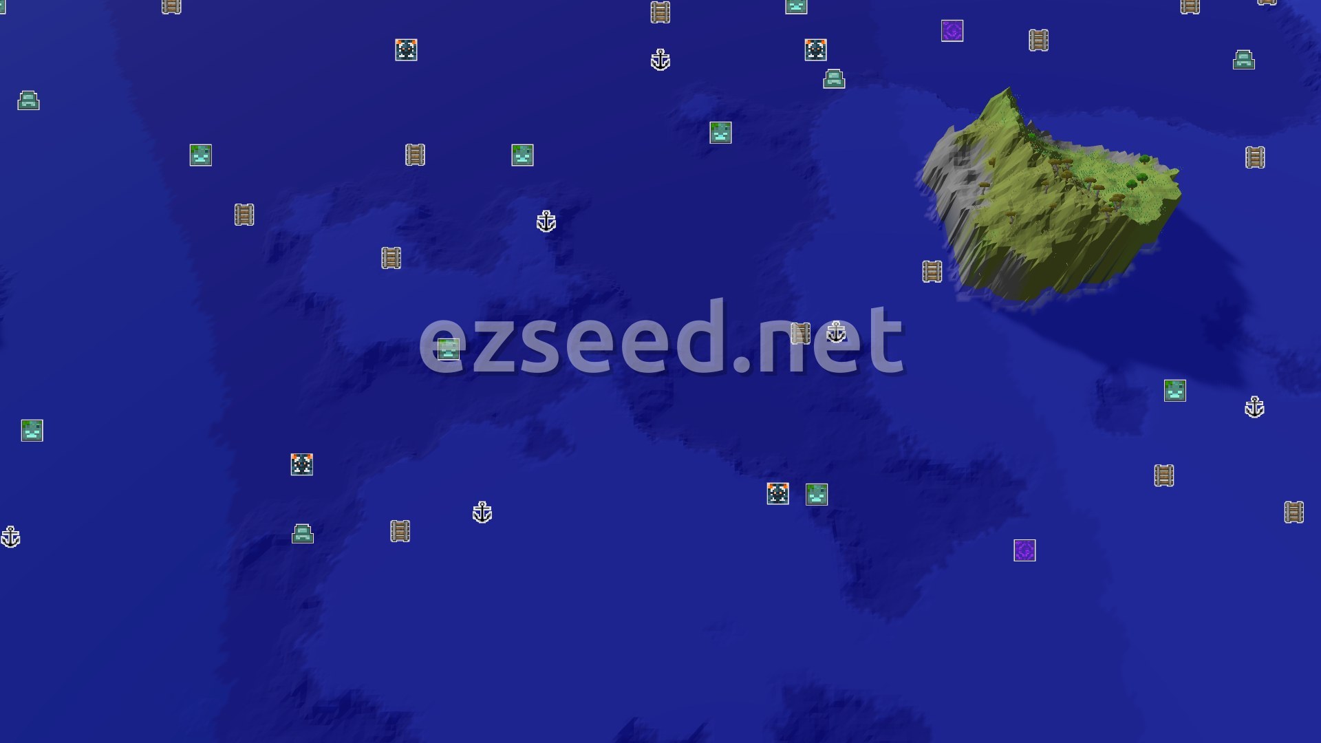 Aerial Minecraft seed map — Ocean Exploration and Woodland Adventures