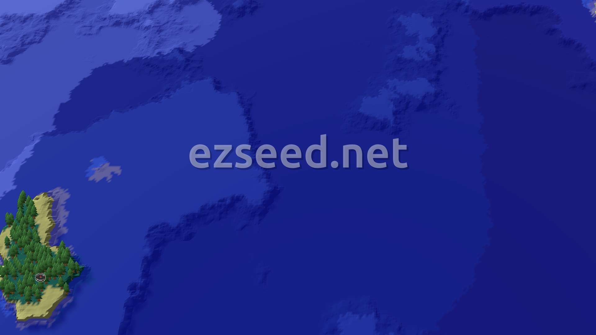 Aerial Minecraft seed map — Ocean Journey with Nearby Trail Ruins