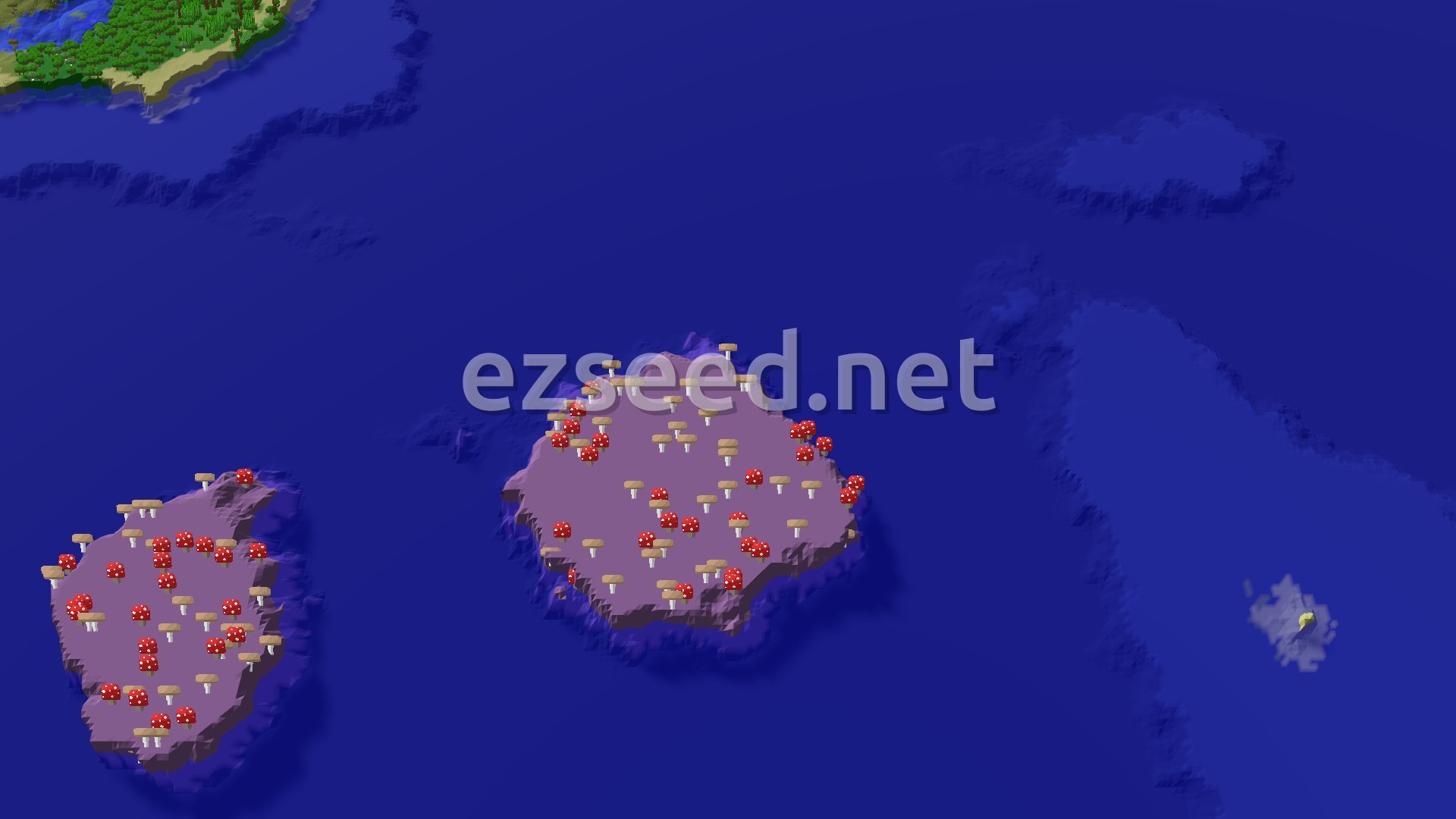 Aerial Minecraft seed map — Jungle Spawn with Quick Trial Chambers and Ocean Access