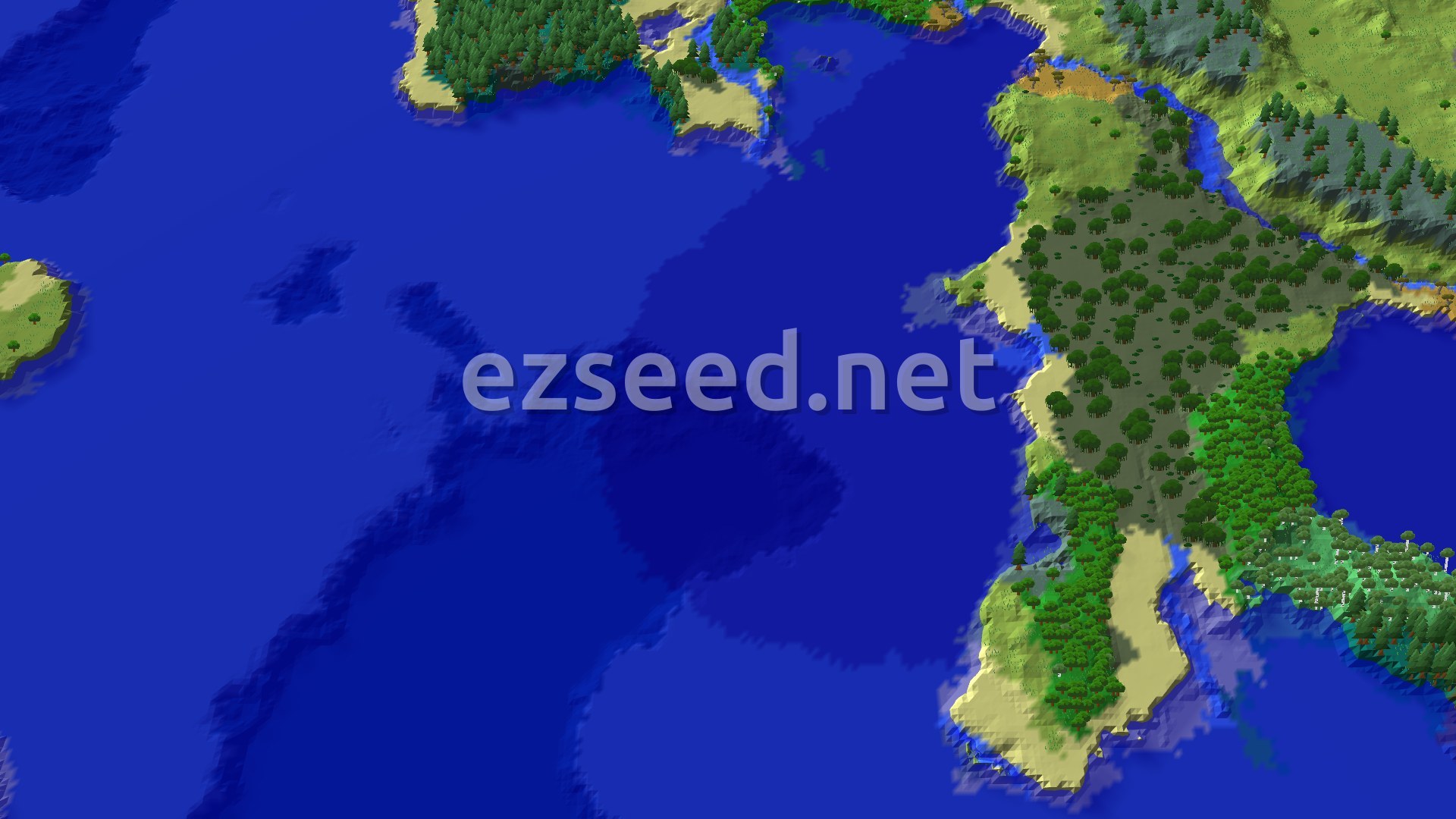 Aerial Minecraft seed map — Taiga Spawn with Close Trial Chambers