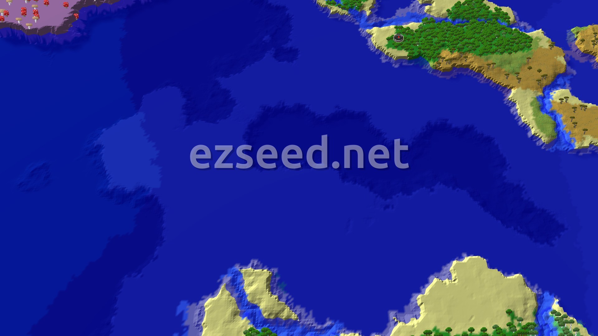 Aerial Minecraft seed map — Forest Spawn with Nearby Trial Chambers