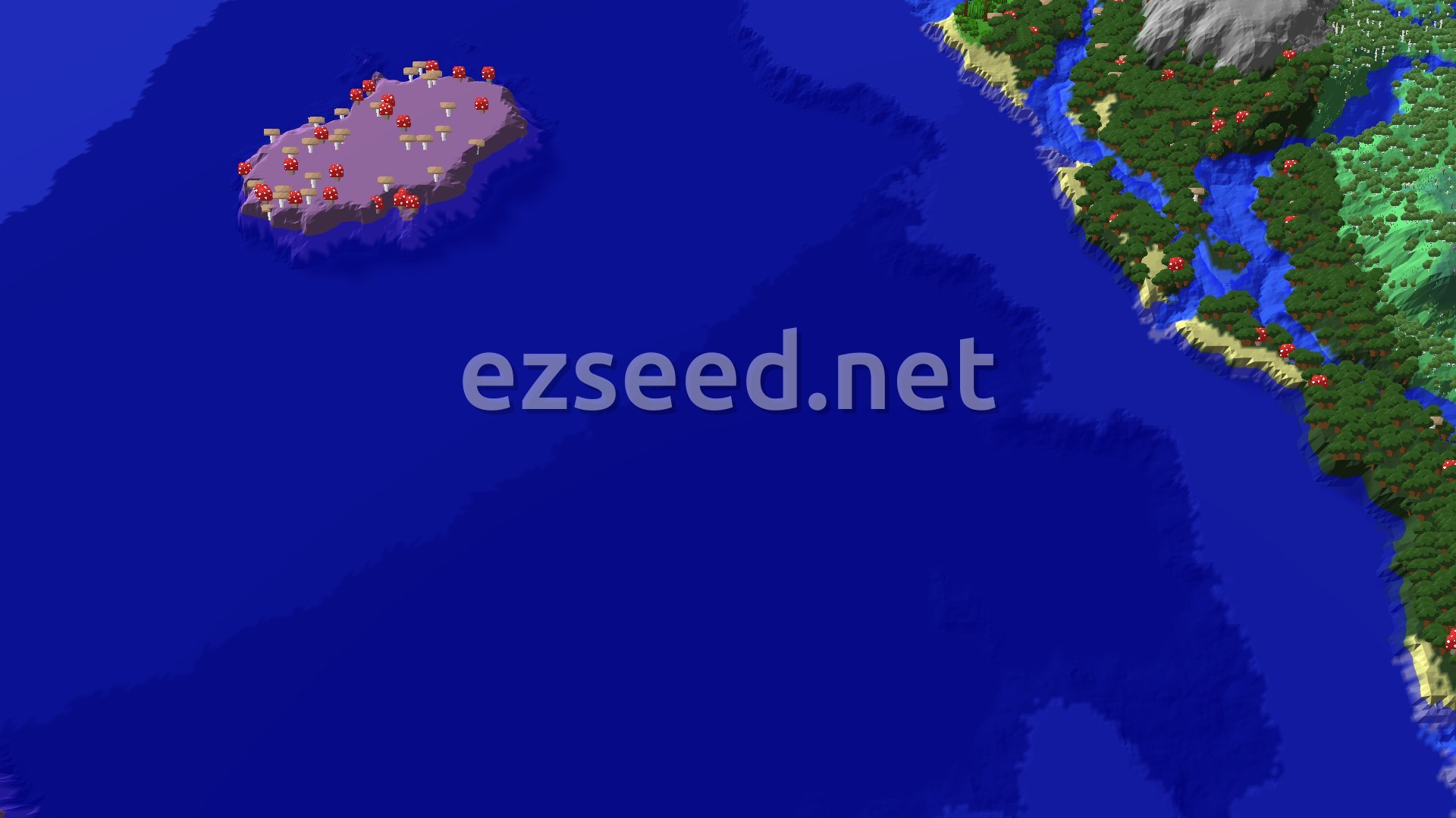 Aerial Minecraft seed map — Jungle Spawn Near a Woodland Mansion and Lush Caves