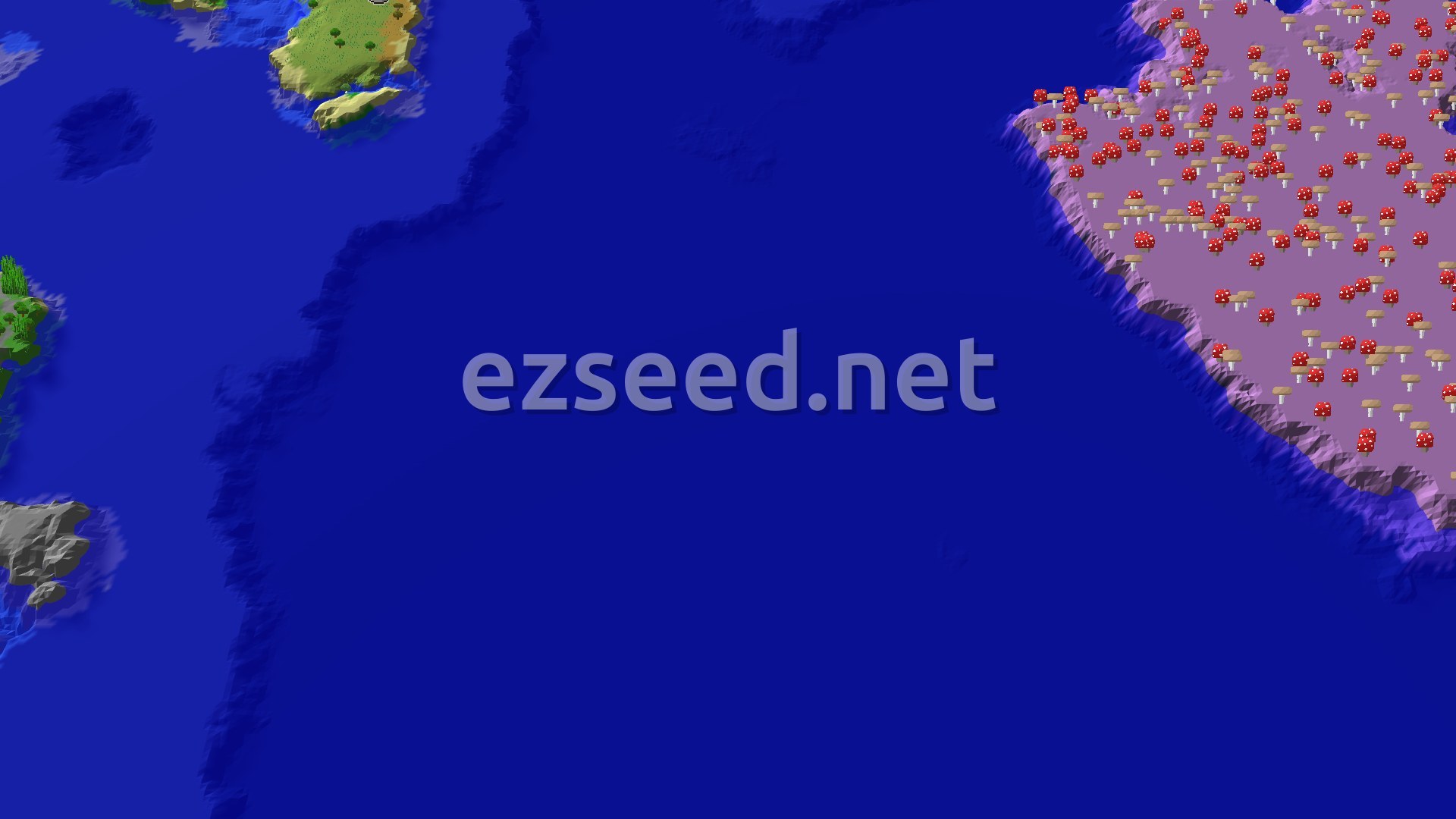 Aerial Minecraft seed map — Ocean Monument Near a Coastal Village
