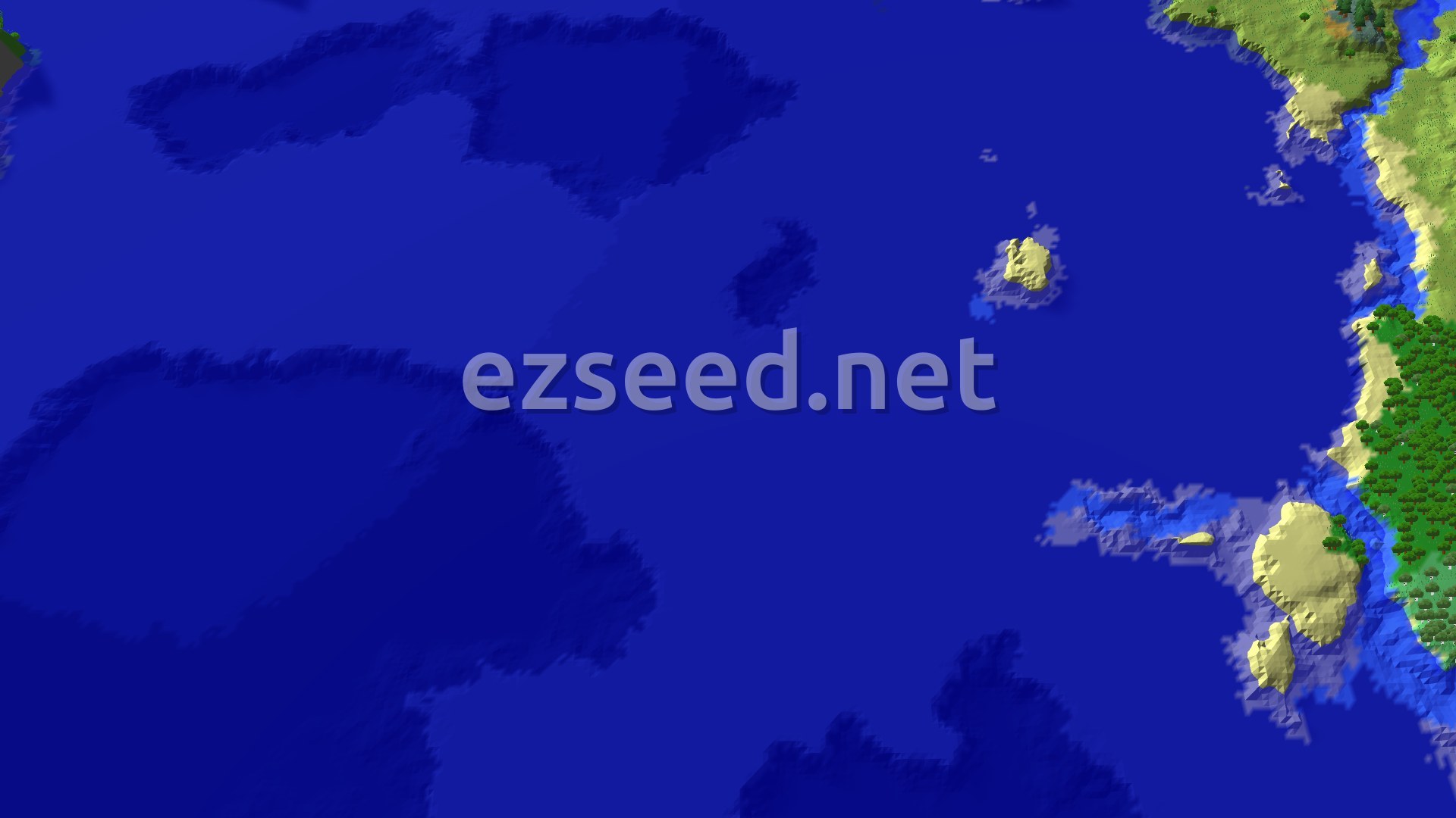 Aerial Minecraft seed map — Sparse Jungle Peninsula with Close Buried Treasure
