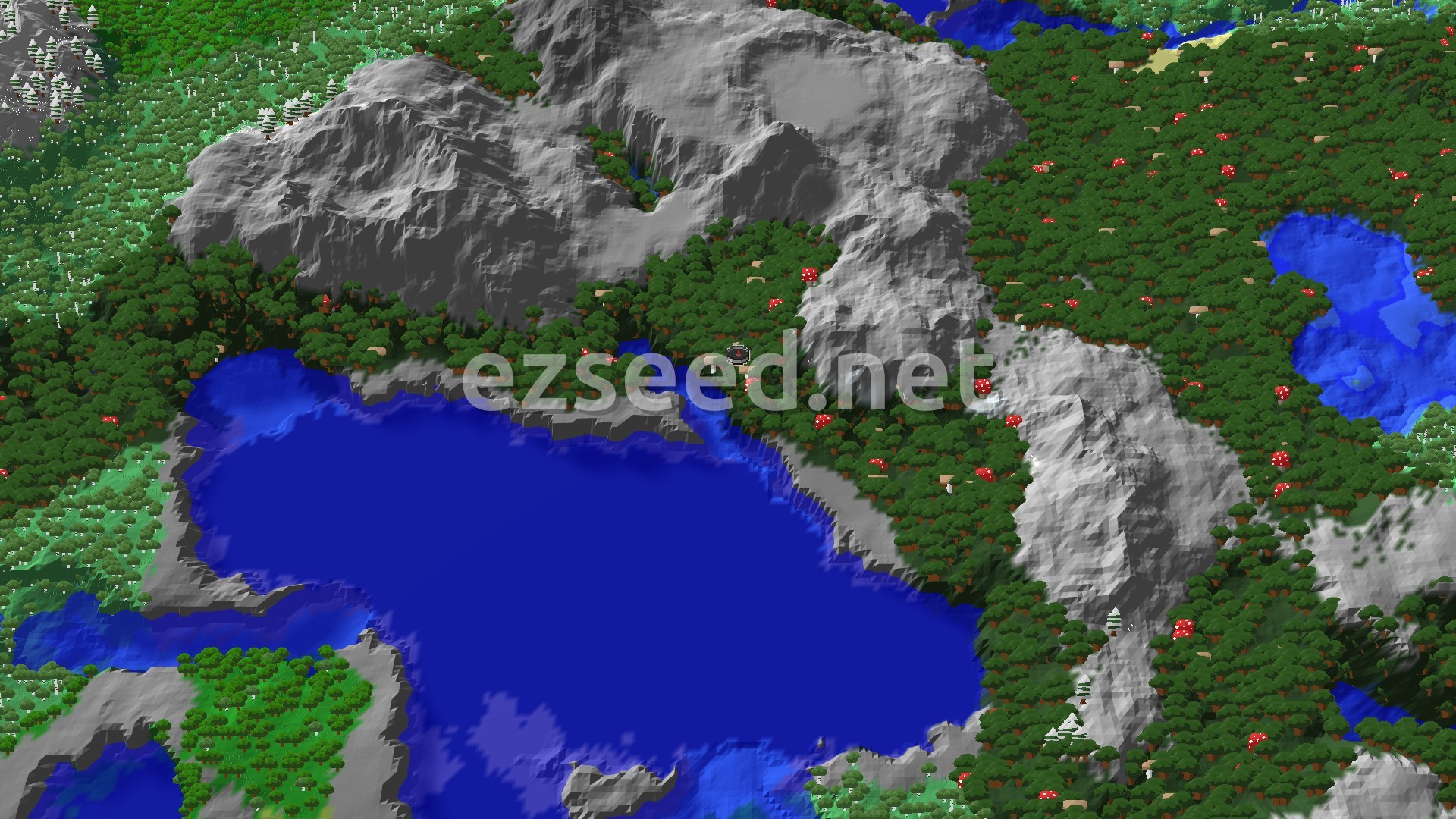 Aerial Minecraft seed map — Dark Forest Spawn With a Close Ancient City