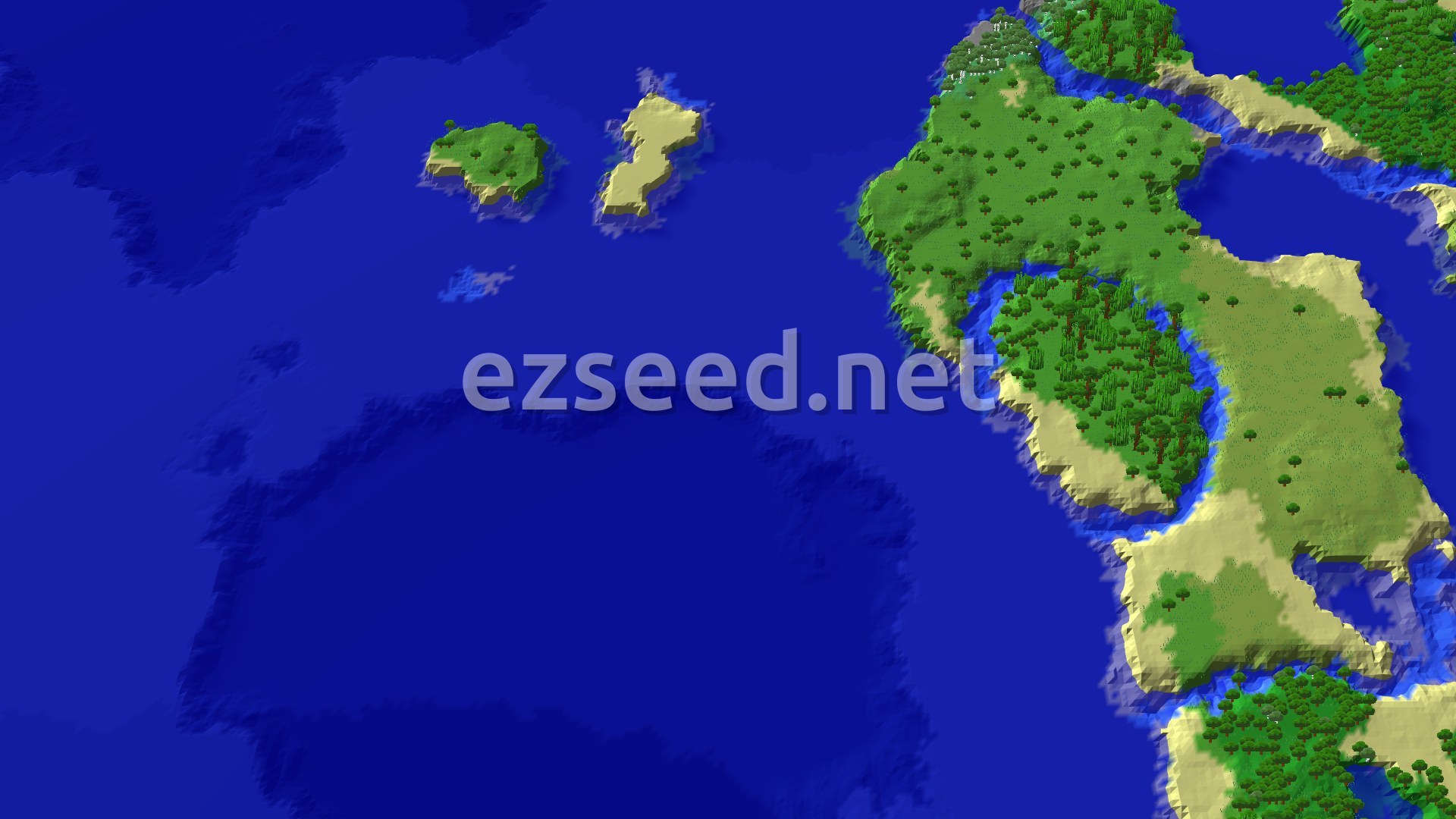 Aerial Minecraft seed map — Birch Forest Spawn with Nearby Trial Chambers