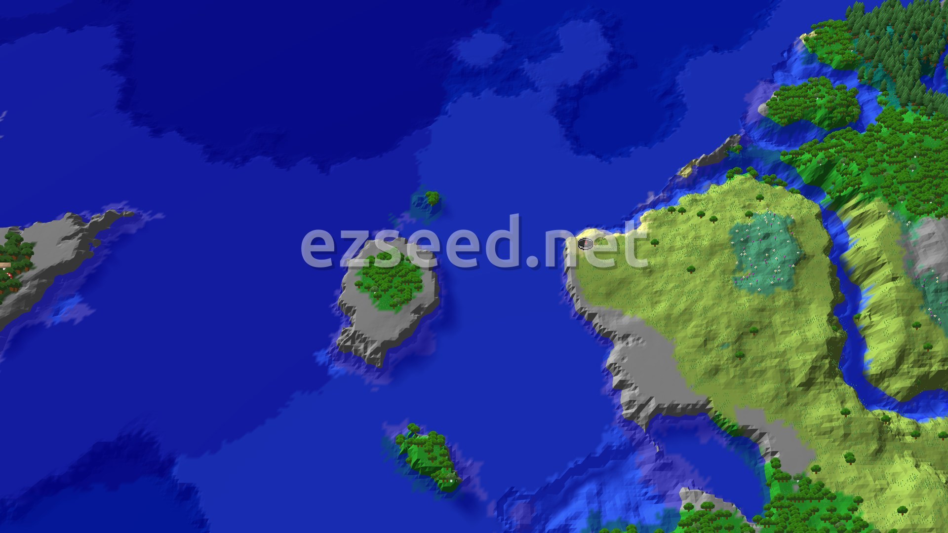 Aerial Minecraft seed map — Spawn in Plains with Nearby Trial Chambers
