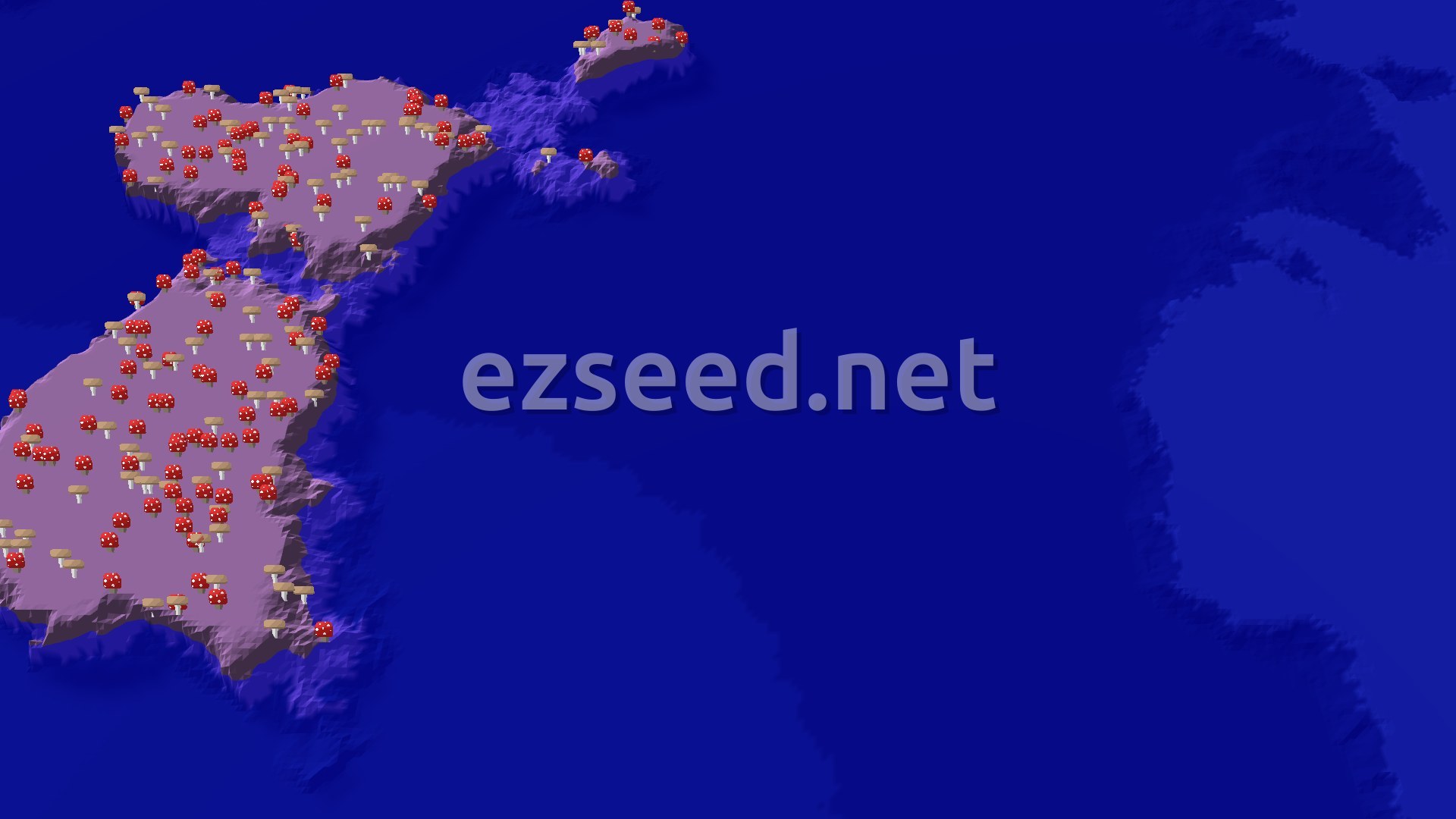 Aerial Minecraft seed map — Dark Forest Peninsula With a Far Ocean Monument