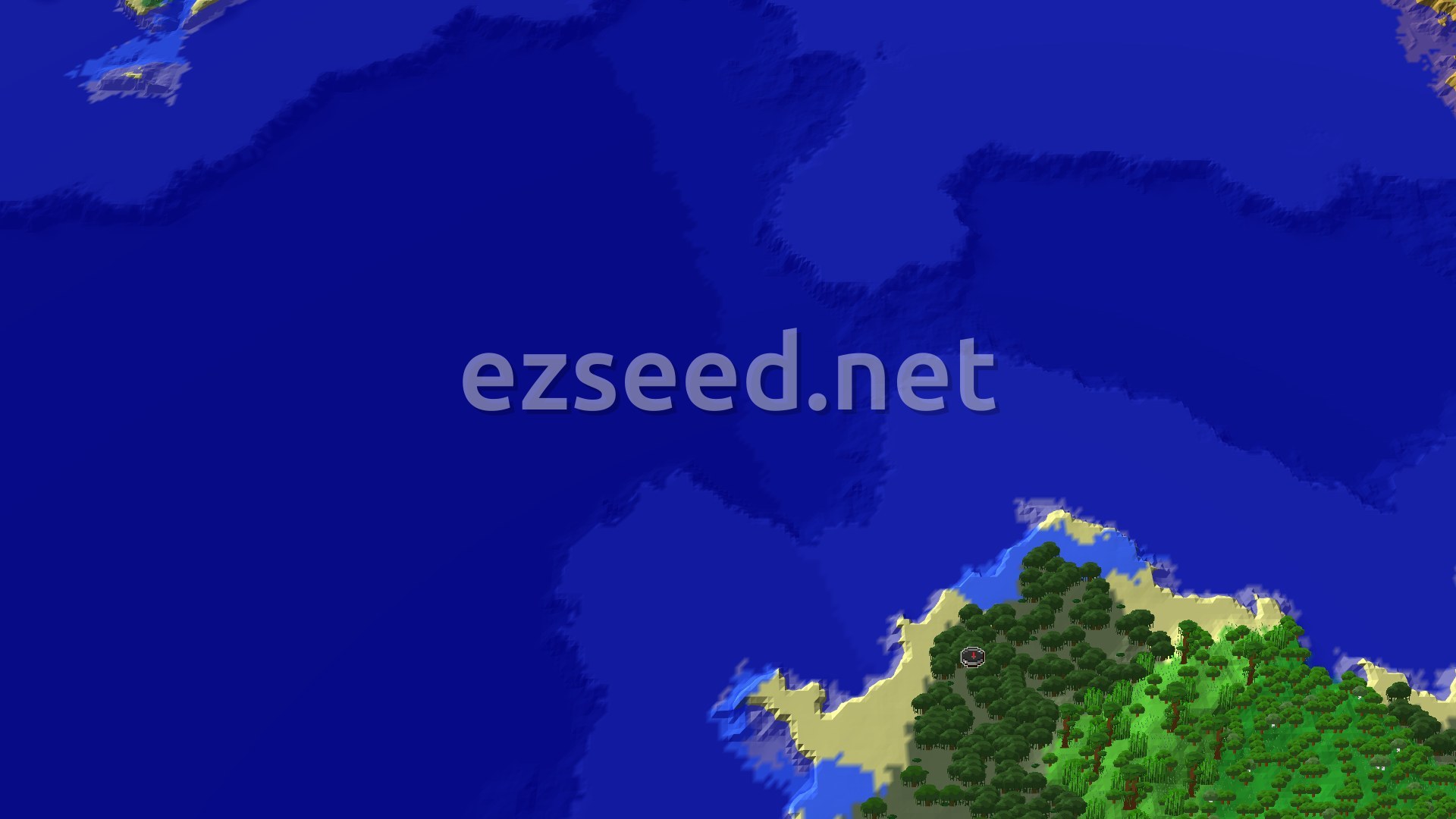 Aerial Minecraft seed map — Spawn in a Mangrove Swamp with Nearby Trial Chambers