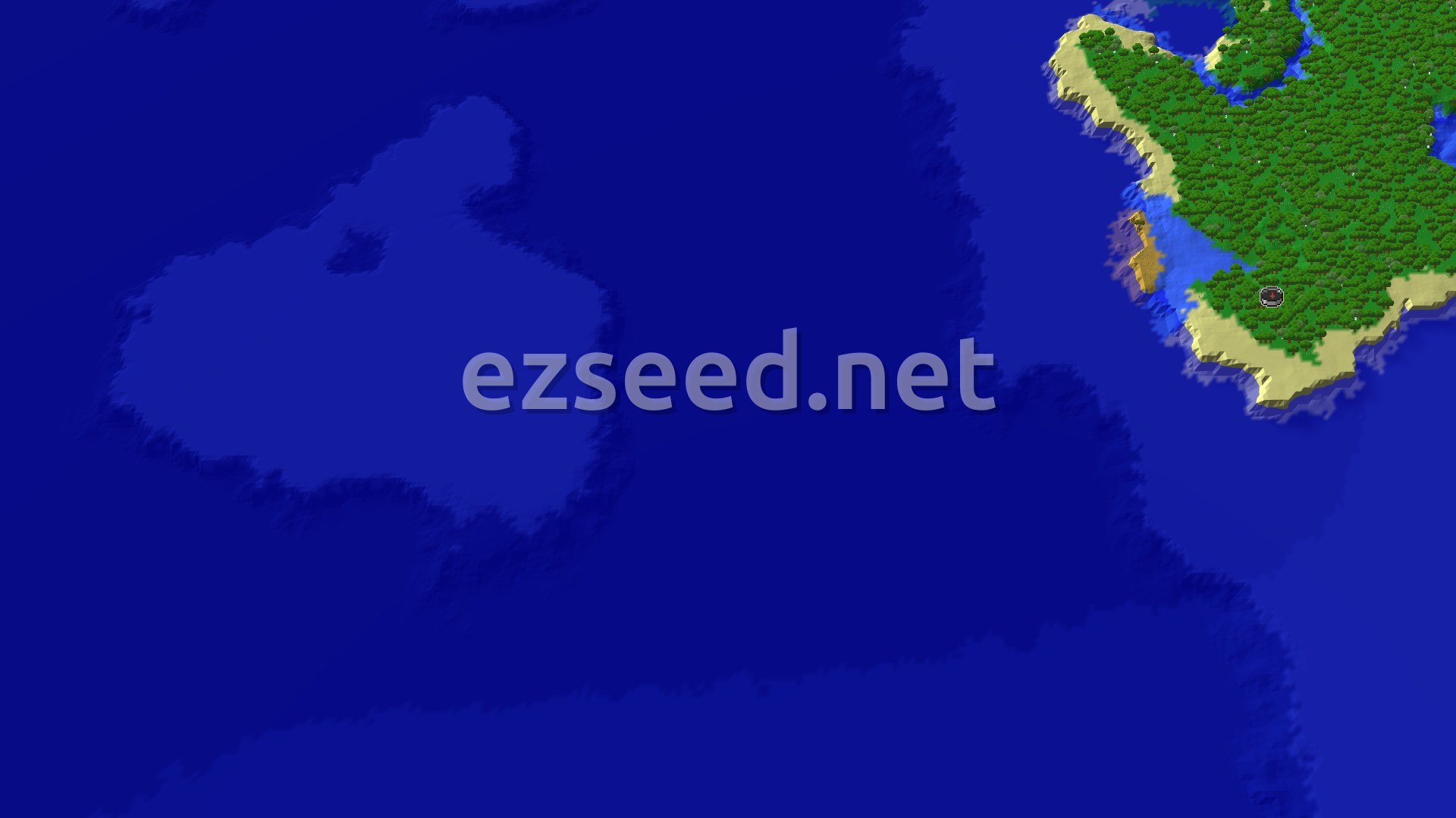 An aerial view of a forest peninsula surrounded by ocean, with scattered trees and gentle hills.