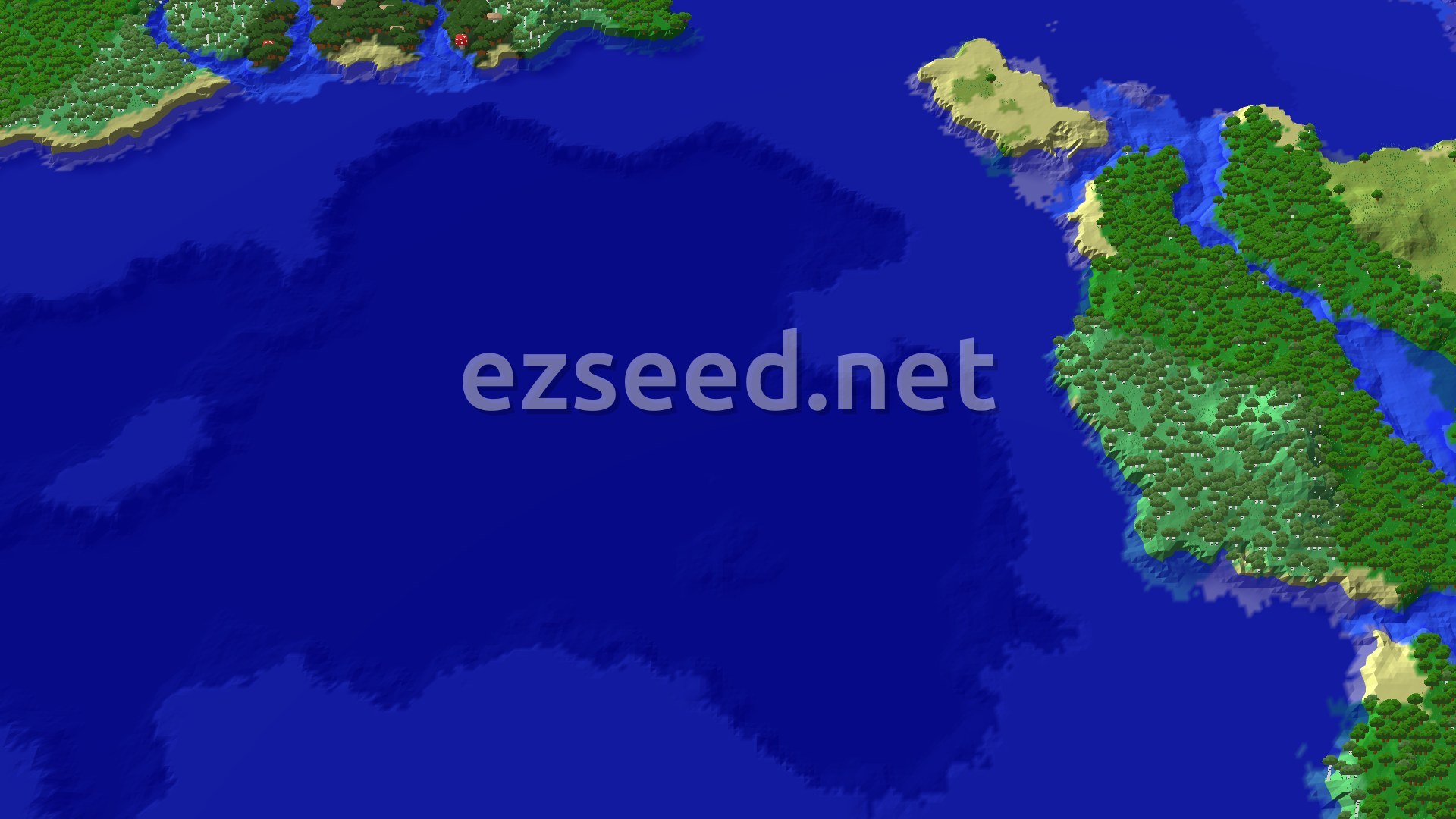 Aerial Minecraft seed map — Old Growth Birch Forest Island with an Ocean Ruin