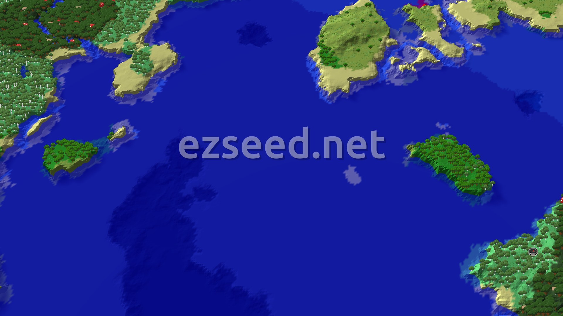 A cluster of islands covered in lush green forests and sandy beaches, surrounded by clear blue ocean.