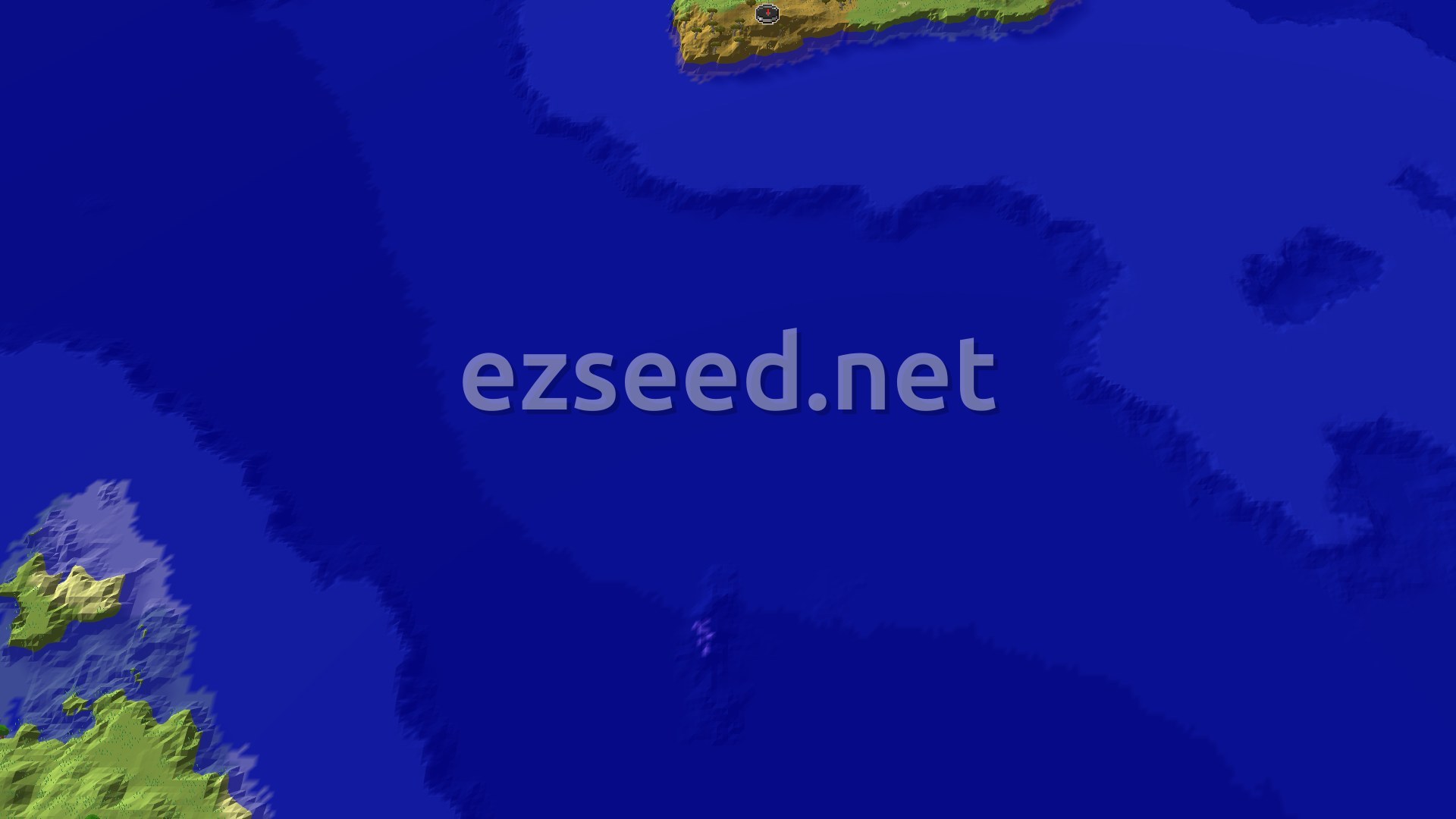 Aerial Minecraft seed map — Windswept Savanna Island with a Ruined Portal