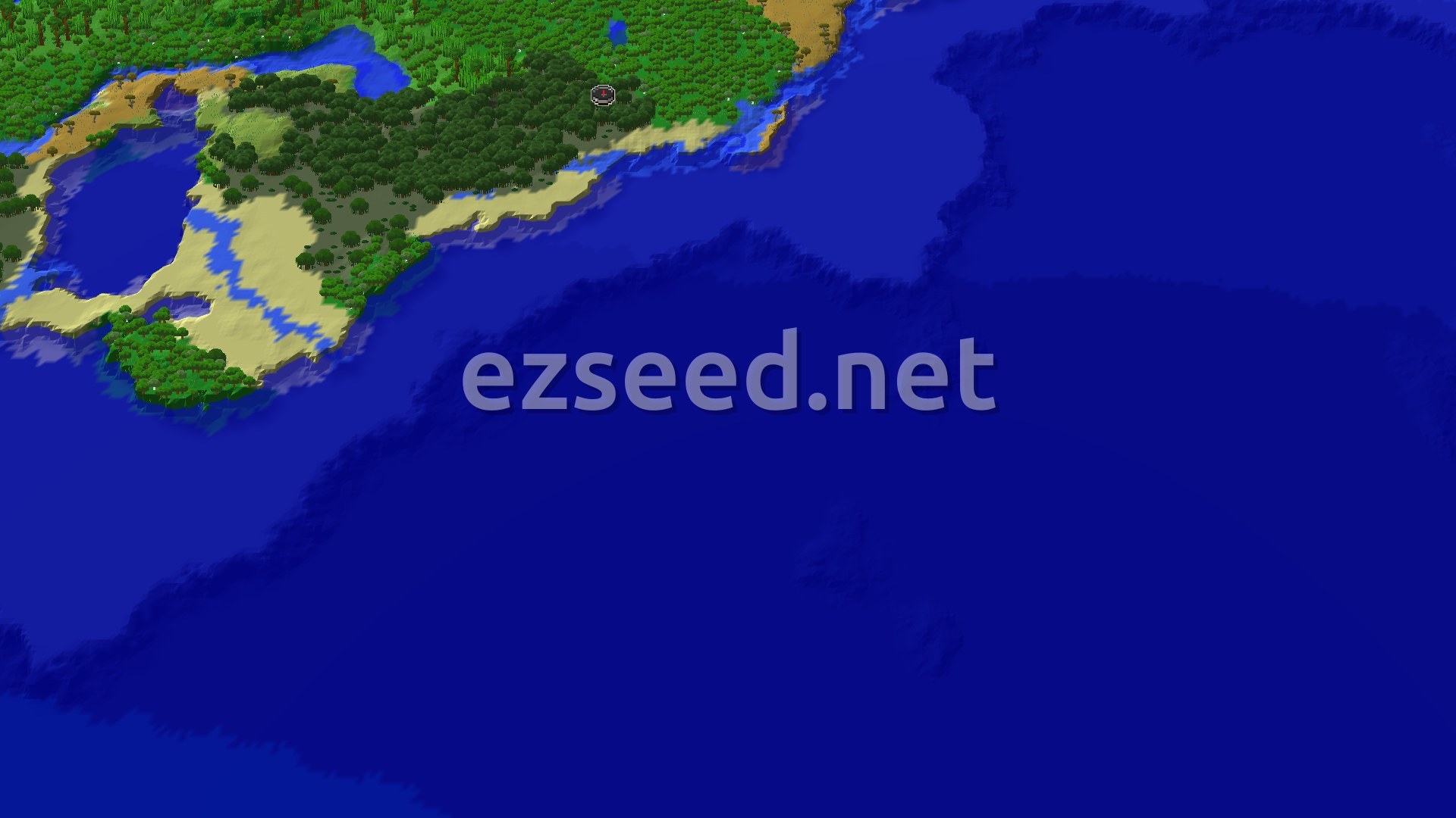 Aerial Minecraft seed map — Mangrove Swamp Coast Facing a Deep Ocean