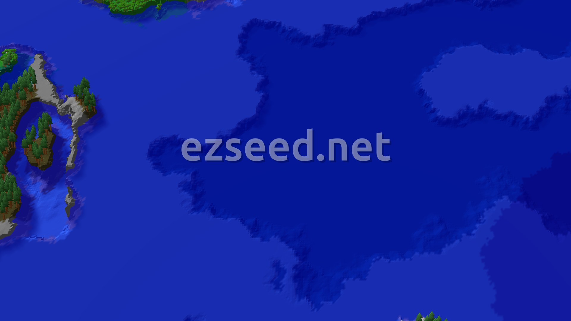 An aerial view of a large island covered in pine trees and stony shores, surrounded by deep blue ocean.