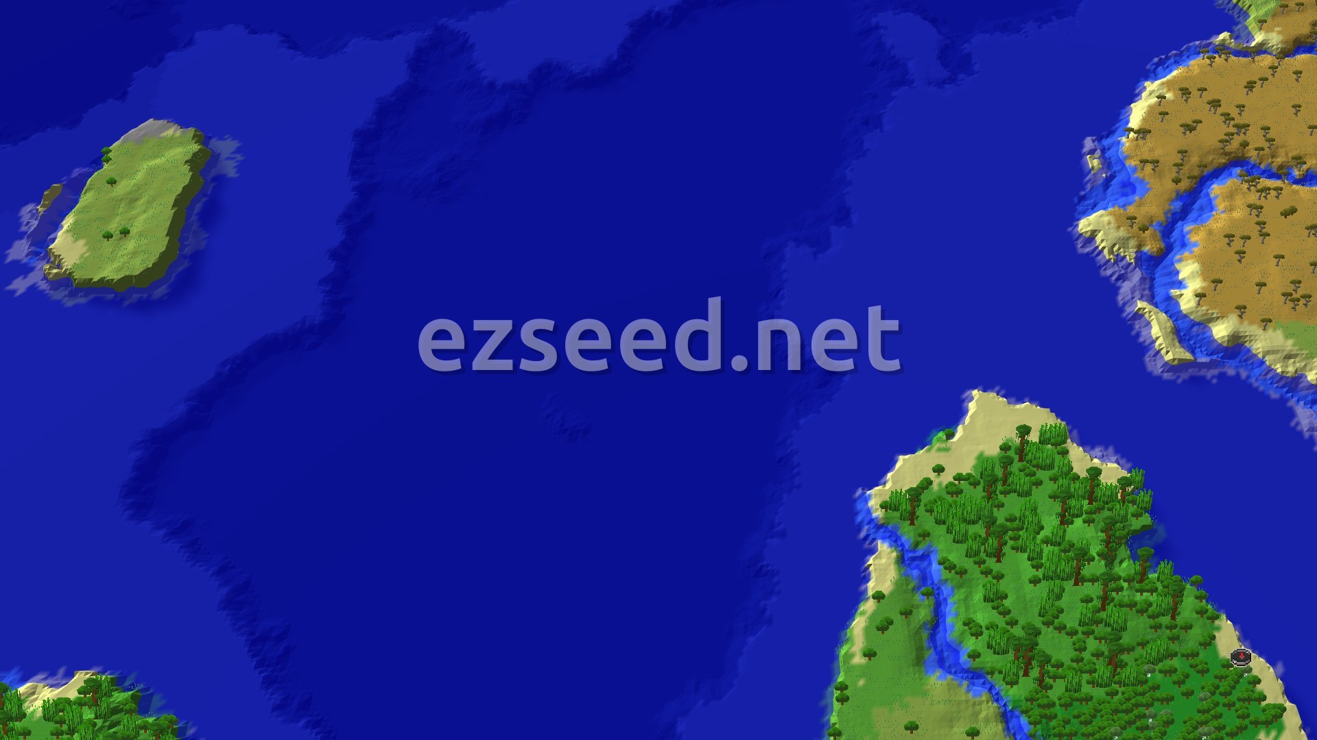 Aerial Minecraft seed map — Forest and Jungle Island Survival